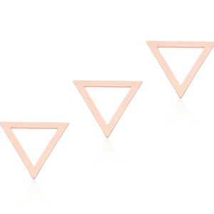 Rose Gold Triangle Pendant, 3 Pcs, Triangle Frame Charms, Geometric Findings, Laser Cut Charms, Rose Gold Triangle Charm, Triangle Connector