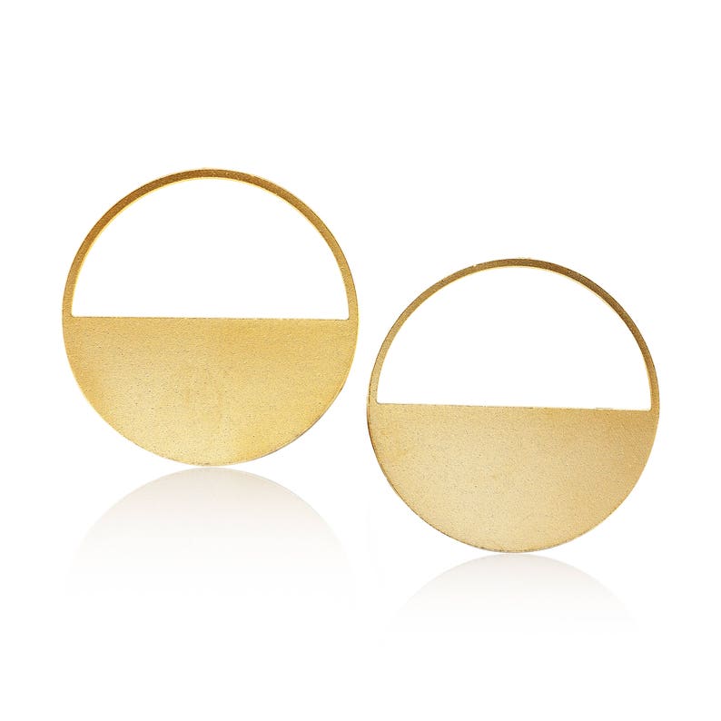 Half Circle Earrings 1 Pair Geometric Gold Stud Earrings Etsy