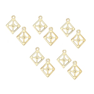 10 Pcs Rhombus Charms, Diamond Shaped Charm, Tiny Pendant, Geometric Pendant, Minimalist Jewelry, Laser Cut Jewelry, Wholesale Charm