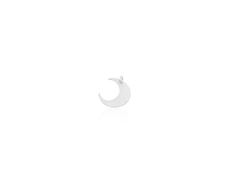 Silver Moon Charm, 2 Pcs, Silver Crescent Moon Charm, Tiny Moon Pendant, Silver Plated Charm, Crescent Moon Findings, Laser Cut Jewelry image 2