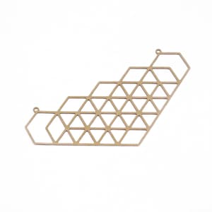 Brass Hexagon Pendant, 1 Pc Large Geometric Pendant, Hexagons Necklace Pendant, Exclusive at Goldie Supplies