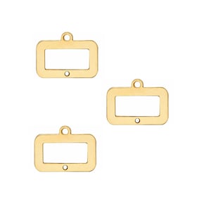 Rectangle Pendant, 3 Pcs, Geometric Charm, Rectangle Connector, Simple Pendant, Rectangle Pendant, Laser Cut Findings, Wholesale Charms