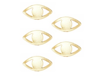 100 Pcs Eye Charm, Gold Eye Charm, Evil Eye Pendant,  Evil Eye Jewelry, Minimalist Jewelry, Wholesale Charm, Oval Connector