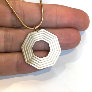 Gold Octagon Pendant, circle Pendant Vintage Style, Exclusive at Goldie Supplies