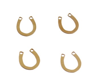 Raw Brass Horse Shoe, Minimalist Jewelry, 4 Pc ,Laser Cut Jewelry  Exclusive at Goldie Supplies