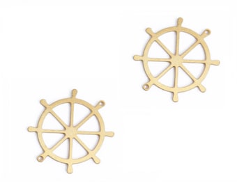 Schiff-Rad-Anhänger, 1 PC, Gold Helm Charme, Boot Rad Charme, nautischen Schmuck, Lenkrad Anhänger, Anhänger, Ocean Schmuck
