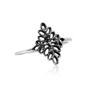 Silver Lace Ring, Gold plated Ring, Gold Filigree Ring, Rhombus Ring, Diamond Lace Ring, Wholesale Gold Ring, Wholesale Jewelry Supplies
