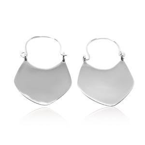 Sterling Silver Hoop Earrings, 1 Pair, Hoop Art Deco Earrings, Silver 925 Earrings, Silver jewelry, Wholesale Earring, Earring Supply