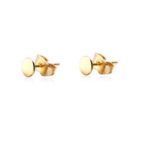 Gold Circle Stud Earrings, 1 Pair, Gold Circle Studs, Tiny Circle Earrings, Round Stud Earrings, Geometric Stud Earrings, Wholesale Earrings