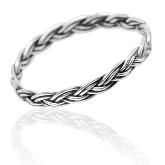Silver 925 Band Ring, Silver Stackable Ring, Trendy Rings, Thin band,  Wholesale Ring, Sterling Weave Ring, Jewelry, Rings Under 10 Dollars