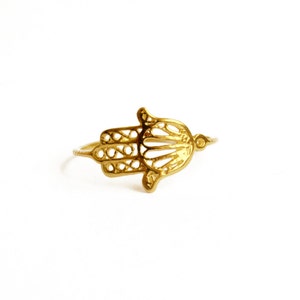 Gold Hamsa Ring, Filligree Hamsa Hand Ring, Jewish Judaica Ring, Hamsa Hand Ring, Wholesale Jewelry Supplies, Jewish Jewelry Ring