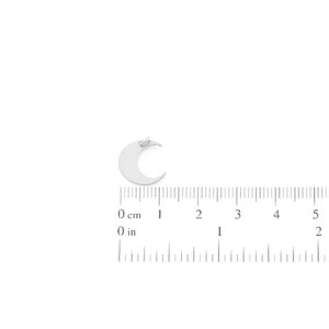 Silver Moon Charm, 2 Pcs, Silver Crescent Moon Charm, Tiny Moon Pendant, Silver Plated Charm, Crescent Moon Findings, Laser Cut Jewelry image 3