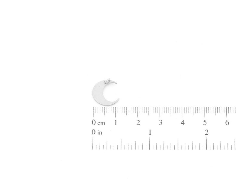 Silver Moon Charm, 2 Pcs, Silver Crescent Moon Charm, Tiny Moon Pendant, Silver Plated Charm, Crescent Moon Findings, Laser Cut Jewelry image 3