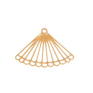 Verkauf - 10 Stück, Messing Fan Charme, Gold Fan Charme, Art-Deco-Fan, Schmuck herstellung liefert