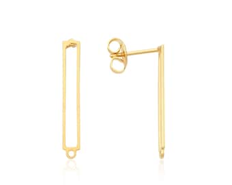 Bar Ohrringe, Gold Bar Ohrstecker, Bar Post Ohrringe, Rechteck Ohrringe, geometrische Schmuck, Laser geschnitten, Großhandel Ohrringe, Schmuck liefert Stud