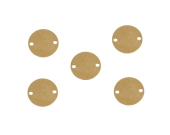 Small Circle Charm, 5 Pcs Raw Brass Charms, 2 Hole Round Connector, Jewelry Stamping Charm, Laser Cut Charm, Jewelry Making, GoldieSupplies