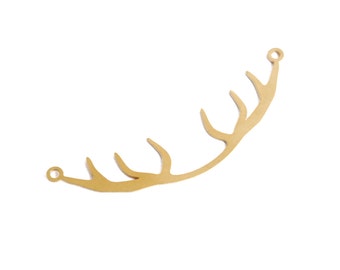 Gold Antler Pendant, 1 Pc, Antique Brass Antler Pendant, Pendant for Necklace, Mountain Jewelry, Woodland Jewelry, Exclusive at Goldie