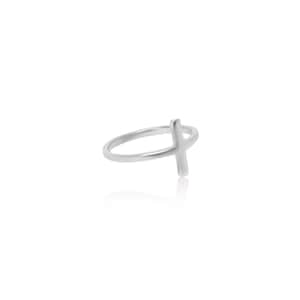Sterling Silver Bar Ring, Cross Silver Ring, Minimal Line Ring, Silver Trendy Rings, Wholesale Rings, Sterling silver Jewelry, Gold Ring