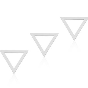 Silver Triangle Pendant, 3 Pcs, Silver Triangle Charm, Silver Geometric Findings, Laser Cut Charms, Silver Findings, Triangle Connector