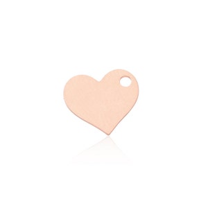 Rose Gold Heart Charm, 3 Pcs, Small Heart Charm, Rose Gold Heart Pendant, Tiny Heart Pendant, Laser Cut Findings, Rose Gold Plated Heart image 2