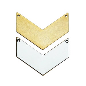 White Chevron Pendant, 1 Pc Gold Plated Pendant, FORMICA Jewelry, White and Gold, Double Sided Pendant, Geometric Jewelry, Jewelry Making