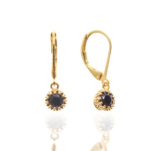 Crown Dangle Earrings, Gold Crystal Earrings, Wedding Dangle Earrings, Black Crystal Earrings Wholesale Earrings , Goldie Jewelry Supplies