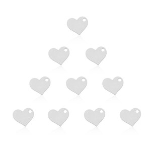 Silver Heart Charm, 10 Pcs, Small Heart Charm, Silver Heart Pendant, Tiny Heart Pendant, Silver Laser Cut Findings, Silver Plated Charm