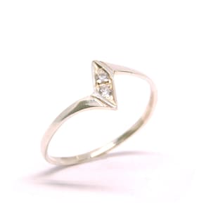 Silver Engagement Ring, 925 Sterling Silver Ring, Clear Stone Ring, 925 Geometric Ring, Rhombus Stone Ring, Wholesale Rings, Goldie Supplies