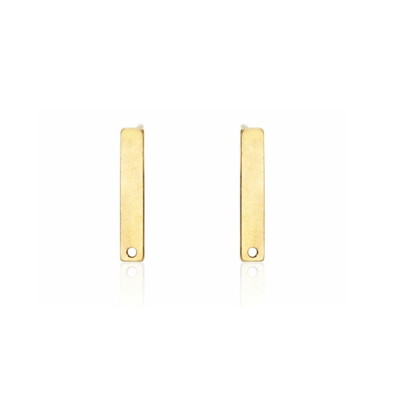 Rectangle Bar Post Stud Earrings Yellow Gold-plated Sterling Silver Geometric Rectangle Bar Post Stud Earrings Yellow Gold-plated Sterling Silver Geometric