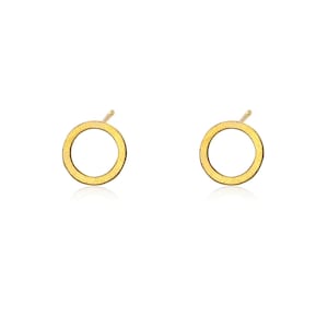 Gold Circle Stud Earrings, Gold Circle Studs, Tiny Circle Earrings, Round Stud Earrings, Geometric Stud Earrings, Small Gold Stud Earrings
