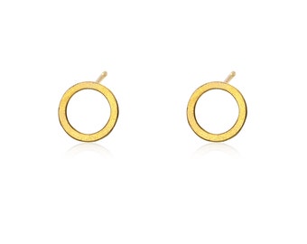 Gold Circle Stud Earrings, Gold Circle Studs, Tiny Circle Earrings, Round Stud Earrings, Geometric Stud Earrings, Small Gold Stud Earrings