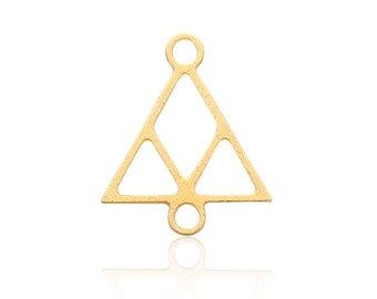 Gold Plated Triangles, 10 Pcs, Triangular V-Shape Charms, Geometric Jewelry, Laser Cut Charms, Exclusive at Goldie Supplies, Minimalist