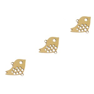 20 Pcs, SALE, Raw Brass Bird Connector, Tiny Bird Pendant, Small Bird Charm, Cute Bird Charm, Laser Cut Jewelry, Bird Necklace Connector