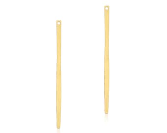Gold Bar Pendant, 50 Pcs, Long Bar Pendant, Thin Bar Pendant, Skinny Bar Charm, Gold Line Charm, Silver Bar Connector, Laser Cut Pendant
