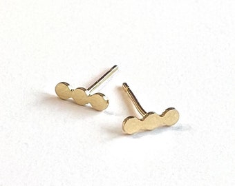 Dots Stud, 3 Dots Earrings, Gold Circle Studs, Tiny Circle Earrings, Round Stud Earrings, Geometric Stud Earrings, Wholesale Earrings