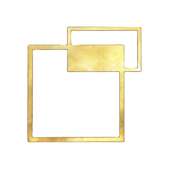 NEW Square Pendant, 1 Pc, Asymmetric Square, Large Square Pendant, Art Deco Pendant, Geometric Jewelry, Geometric Pendant, Laser Cut Pendant