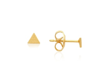 Tiny Triangle Earrings, 1 Pair, Gold Triangle Studs, Triangle Stud Earrings, Geometric Jewelry, Triangle Post Earrings, Wholesale Jewelry