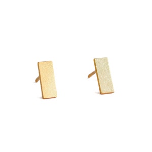 Tiny Bar Earrings, 1 Pair, Gold Plated Brass, Bar Stud Earrings, Gold Post Earrings, Laser Cut, Wholesale Earrings, Jewelry Making Supplies