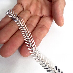 Fish Bone Chain, Silver Plated Chain, 1 Foot 11mm, Industrial Silver ...