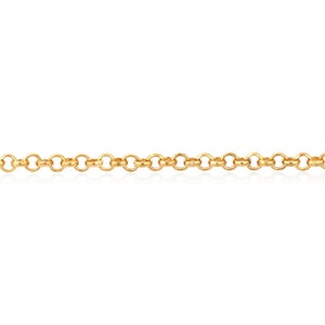 Deep Gold  Rolo Chain, 1 Feet, 2 mm Link Rolo Chain, 14k Deep Gold Chain, Chain by the Foot, Gold plated Supplies, Goldie Supplies