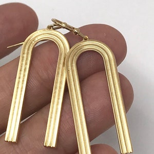 Art Deco Earrings, 1 Pair, Gold Dangle Earrings, Jewelry Findings, Goldie Supplies