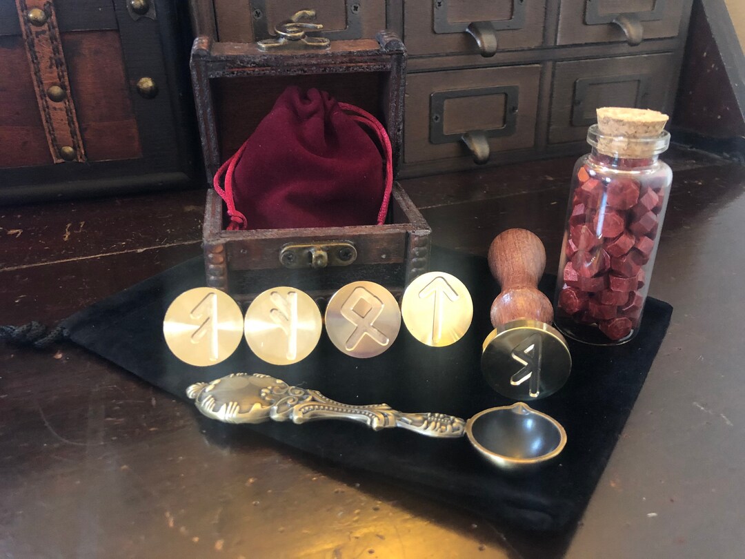 5 Viking Furthark Runes Wax Sealing Stamps Stationary Kit Gift - Etsy