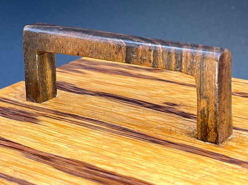 Zebra Wood Box With Bocote Handle Etsy