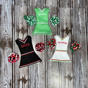Cheerleader Elf Outfit, Elf Shirt, Elf Sweater, Costume for Elf, Custom Elf Outfit, For Elf, for Christmas, gift for girls, personalized elf