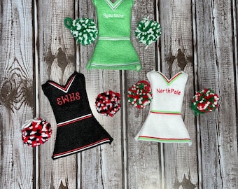 Cheerleader Elf Outfit, Elf Shirt, Elf Sweater, Costume for Elf, Custom Elf Outfit, For Elf, for Christmas, gift for girls, personalized elf