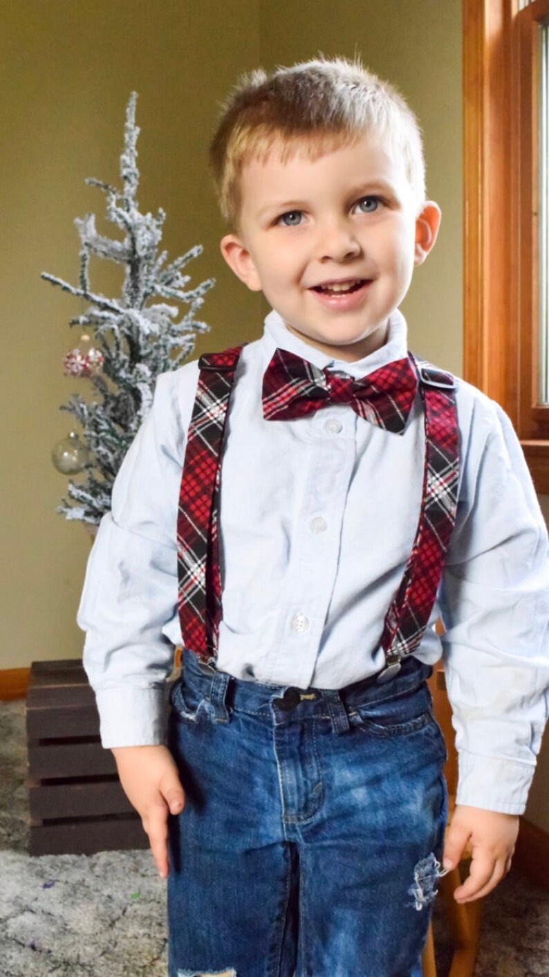 Christmas Bow Tie & Suspenders Set Kids Babies Toddler Baby Etsy