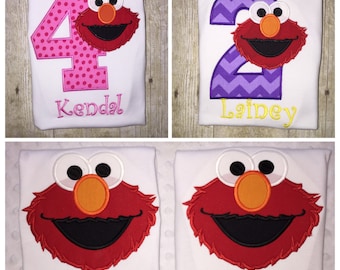 Elmo birthday shirt - embroidered shirt