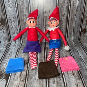 Elf Skirt, Jean Skirt for Elf, for Christmas, Girl Elf Outfit, Girl Elf Clothes, for Doll, Fleece Mini Skirt for Elf