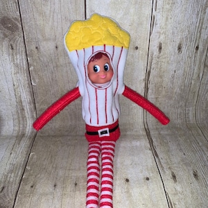 Popcorn Elf or Doll Outfit - Popcorn Bucket - Movie Popcorn - Movie Night