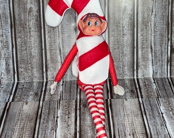 Candy Cane Elf Costume, Elf Sweater, Elf Shirt, Christmas Elf Outfit, Elf Ideas, Candy Elf Costume, Doll Outfit, for Christmas, for elf